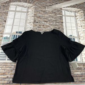 NWT Women’s Falls Creek Black Crewneck Belle Sleeve Classic Shirt (XL) GE10